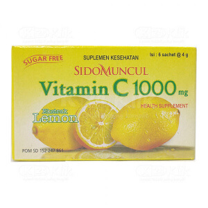 Sidomuncul Vit C 1000mg Lemon Sach 1 Dos Isi 6 Sachet (per Dos)